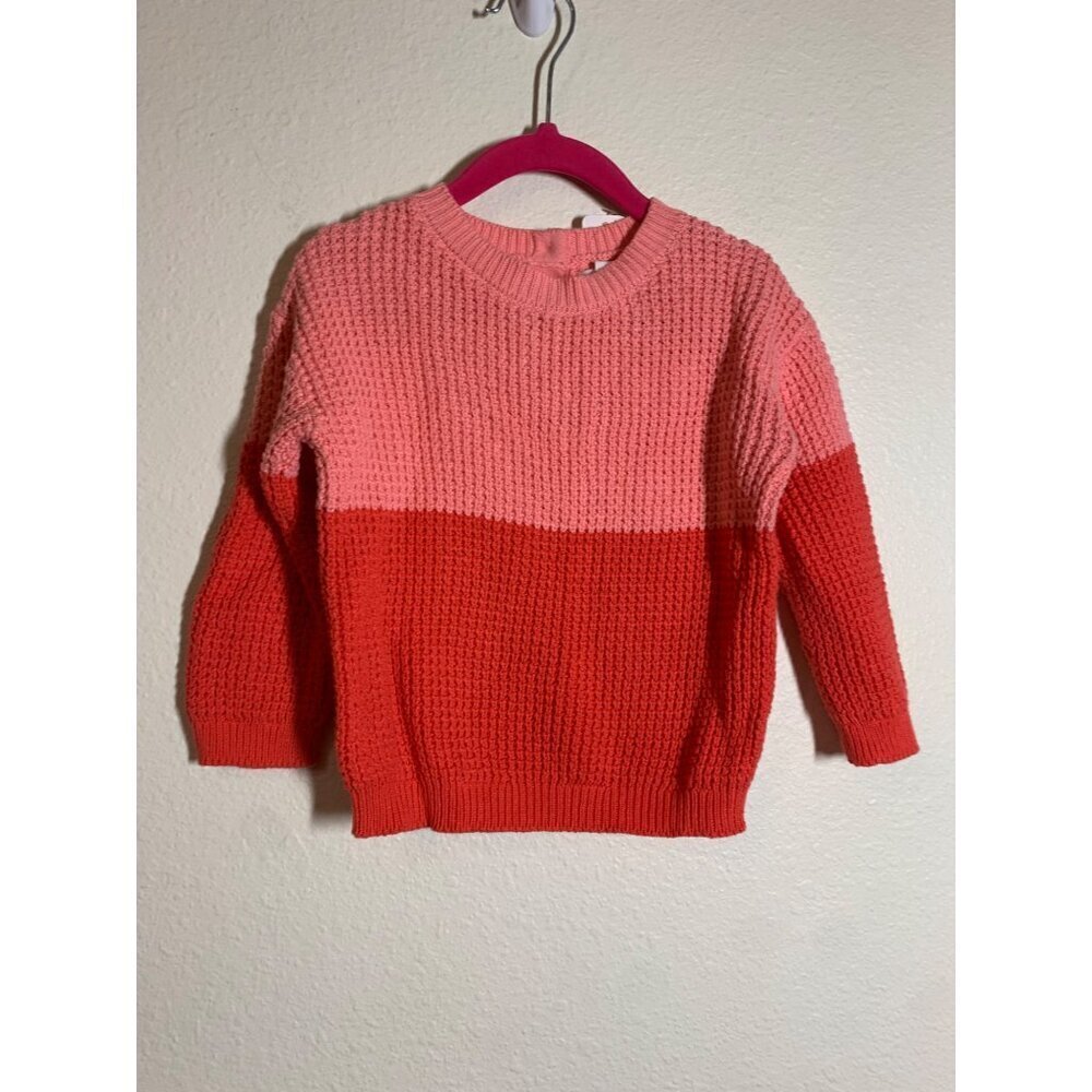 NWT Gymboree Knit Sweater Crew Neck Colorblock Y2K Cozy Girls Size 18-24 Months